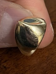 Vintage 14KT Yellow Gold Ring 4.8 Grams Free Form Wave Domed – Size 4