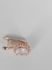 Vintage 1990-s 14 Ct Rolled Gold Zircons Earrings-Hallmarked 585 RG