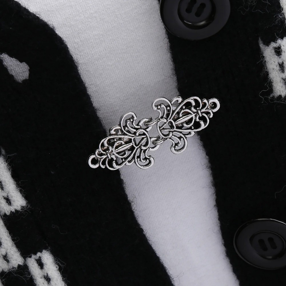 Vintage Cardigan Clip Sweater Shawl Clasp– Retro Zinc Alloy Cape Collar Fastener