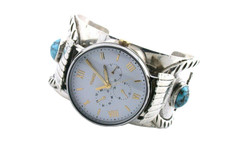 Vintage Navajo Sterling Turquoise Southwest Watch 6 1/8 x 1 3/5 Inch T3A23/6524