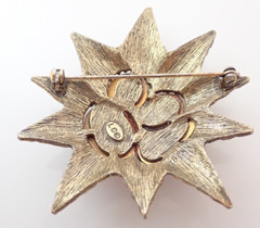 Vintage LG Lind Gal Signed Fruit Salad Cabochons Starburst Brooch Pin