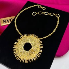 Schiaparelli Sun Pendant Statement Necklace Surrealist Art Jewelry