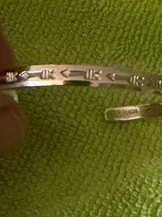 Vintage Navajo M.C. Tsasie Sterling Silver Stacker Cuff Bracelet Stamped Arrow