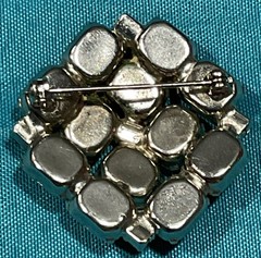 Vintage Creamy Beige Moonstone Domed Cluster Brooch