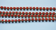VINTAGE CARNELIAN ORANGE CRYSTAL 24pp RHINESTONE CHAIN TRIM BRASS BY THE FOOT