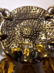 Stunning Art Deco Style LaVintage Necklace Faceted Glass Crystals Brass-tone