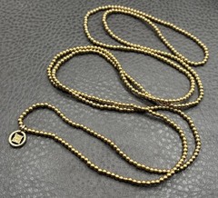 Givenchy 80s Logo Charm Beaded Ball Chain Gold Tone Necklace Or Bracelet 36″