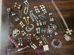 Vintage Costume Jewelry Lot 1980s/1990s Earrings Necklaces Bracelets-some signed