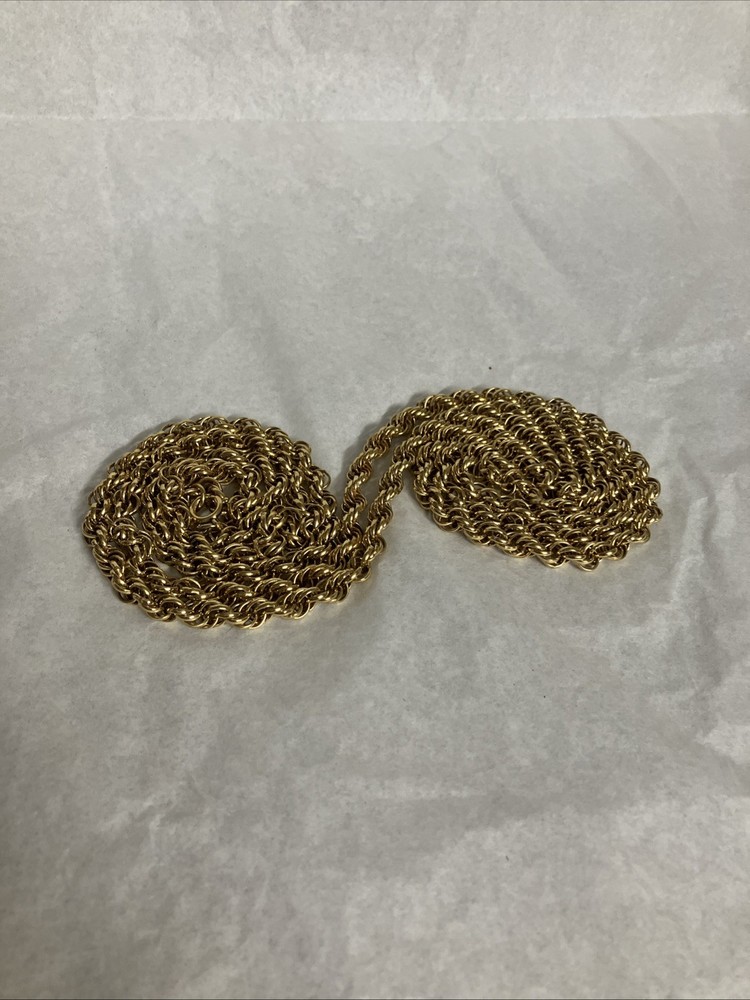 Vintage Versatile Monet Necklace Rope Twist Chain Polished Gold Tone 56 In