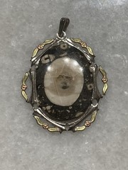 Vintage JJJ sterling Turritella Fossil Pendant