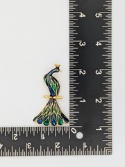 Vintage Peacock Brooch with enamel work and gold-tone accents.