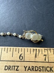 Vintage Acrylic Lucite Glitter Beaded Necklace Smoky Gray Silver Gold Bead 25”