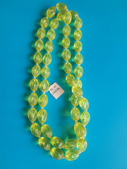 Vintage Bright Beaded Necklace With Coro Pegasus Tag 17 In Made In Hong Kong