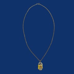 Vintage Cartoon Dog Pendant Necklace Gold Tone Enamel Puppy Hat Kitschy Jewelry