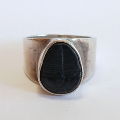 STARBORN STERLING SILVER TRILOBITE FOSSIL RING SIZE 11-1/2