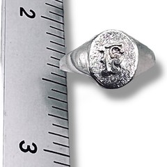 Initial Letter F Signet 925 Sterling Silver Child Baby Woman Pinky Ring Sz 3.25