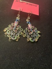 Betsey Johnson Morocco Adventure Peacock Earrings Rare – 13