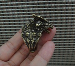 Solid Brass Fierce Dragon Claw Ring Vintage Style 21MM – US 11