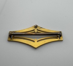 Antique Victorian Gold Gilt Brass Buckle Sash Scarf Pin Ornate Etched Gold