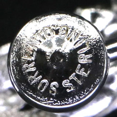 ANTIQUE SORRENTO STERLING SILVER EARRINGS W/CLEAR CRYSTALS FILIGREE SETTING 1957