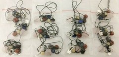 12 NINE WEST GENUINE MULTI-GEMSTONE HEART PENDANT HAND STRUNG 16″ NECKLACES 126A