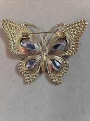 Beautiful Multicolor Vintage Inspired Rhinestone Butterfly Brooch