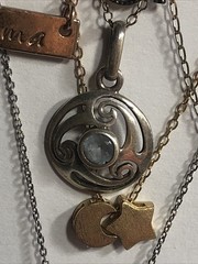 b53. 925 Sterling, GF, Mix material, Enamel, Pearl, Stone 8 chain Necklaces.