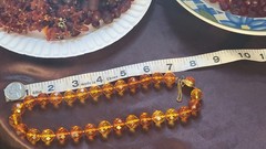 Faceted Amber Vintage Choker Necklace Fancy Clasp with UV Test See Pics