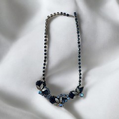 Rare Vintage *Unconfirmed Juliana DeLizza Blue Rhinestones w/molded leaf stones