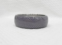 Vintage Lavender Gray Snakeskin Lucite & Silver Tone Inset Bangle Bracelet