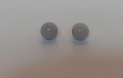 Vintage Goldtone Light Lavender Jade Stud Earrings 9 mm