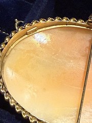 Vintage Italian 800 Silver Vermeil Cameo Jewelry Set Three Graces Clip Earrings