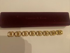 Camrose & Kross Jackie Kennedy Vintage Diamanté Ruby Gold Chain Link Bracelet