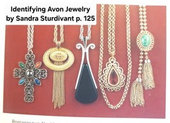 Vntg 1974 Avon Ebony Teardrop Pendant Necklace Silver Tone 24″ Chain Book Piece