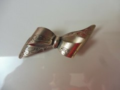 Beautiful, old brooch, bow, 835 silver, Theodor Klotz Teka, handmade