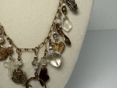 VTG 1/20 14k Gold Filled Charm 21.5” Necklace Cats Hearts Animals Crosses Love