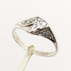Vintage Elegant RING Silver 925 with Bright Stone -size: 10.5US (20mm) Ukrain#38
