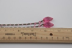 Antique or Vintage Art Deco Pink Glass Crystal Lariat 21″ Flapper Necklace