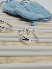 Vintage Elsa Peretti Tiffany & Co Sterling Silver Minimalist Hoop Earrings Rare