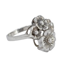 Vintage Sterling Silver 925 Floral Cluster Ring Size 9.5