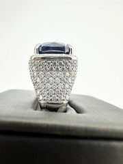 925 Bella Luce Blue And White Cubic Zirconia Sterling Silver Ring Size 5