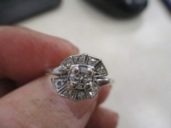 Victorian Diamond Ring, European Cut, .42 Ct Center,Bypass Mtng,WOWZA RING $1119