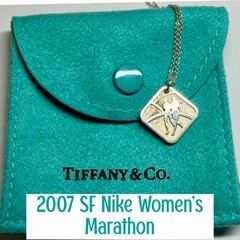 Tiffany 2007 Women Nike Marathon San Francisco Charm Pendant Silver 16”Necklace