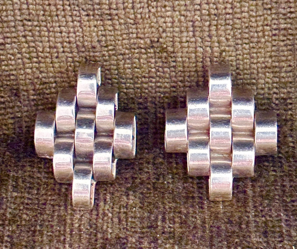 Vintage sterling silver clip-on earrings, Stamped Mexico 925, Silver Lady, Taxco
