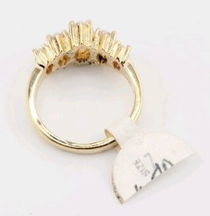 Vtg Sz 7 Ring ESPO Graduated Marquise Cubic Zirconia 14KGE Jewelry Esposito