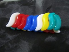 Vintage colorful elastic bracelet,small,red blue yellow green white