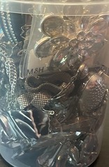 Mystery Jewelry Jar BOLD CHUNKY Curated Black Silver All Wearable Glam Runway