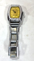 Vintage New Haven Ladies Wristwatch Art Deco Style Link Bracelet Silver Tone