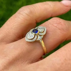2.35Ct Art Deco Style Lab-Created Diamond Anniversary 14K Yellow Gold FN Ring