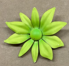 Assortment of 5 Flower Themed Vintage Enamel Broaches-one Is Marked Hedy